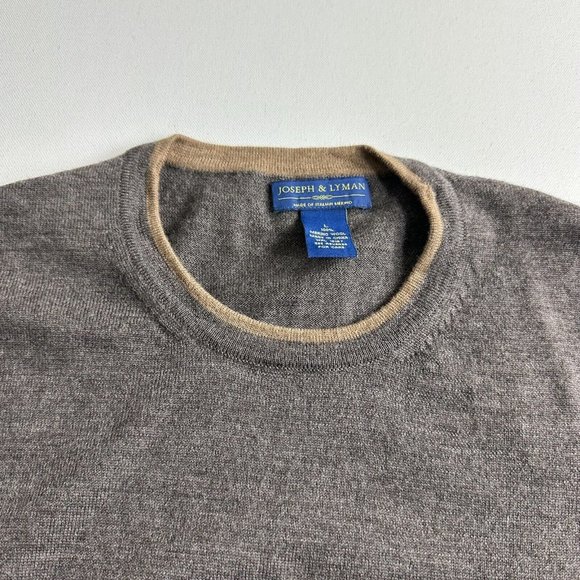Joseph & Lyman Italian Merino‎ Wool Brown Long Sleeve Sweater Mens Size Large - Picture 5 of 8